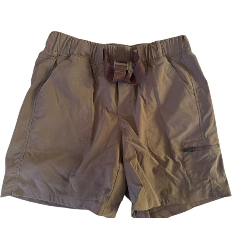CRZ YOGA Womens Brown Hiking Cargo Shorts Elastic Waist Belted XS 0/2